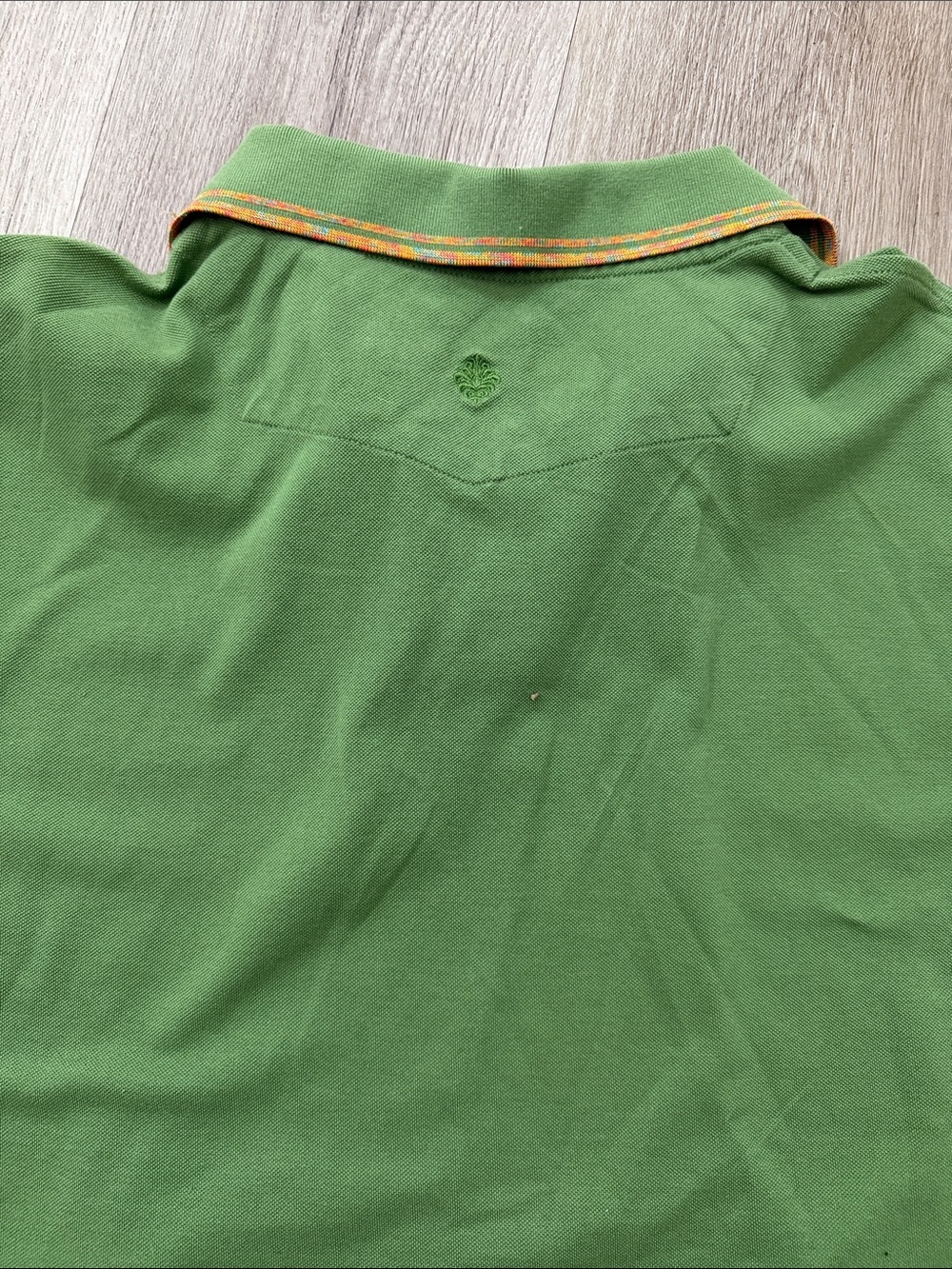 Robert Graham Green Embroidered Polo Shirt with Colorful Trim - Picture 5 of 6